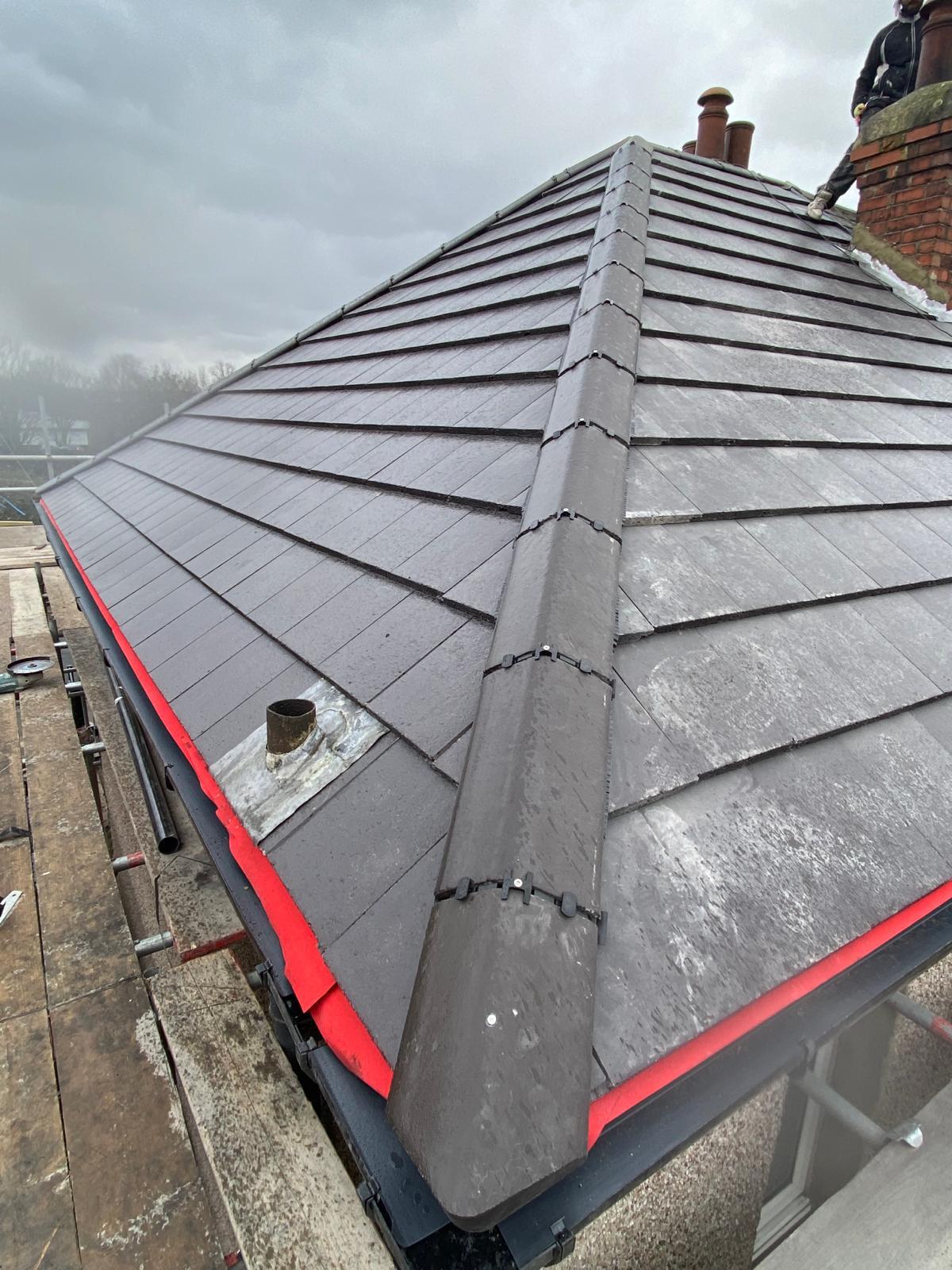 Hip Roof Re-tile & Dry Verge — roofing work in Dorset