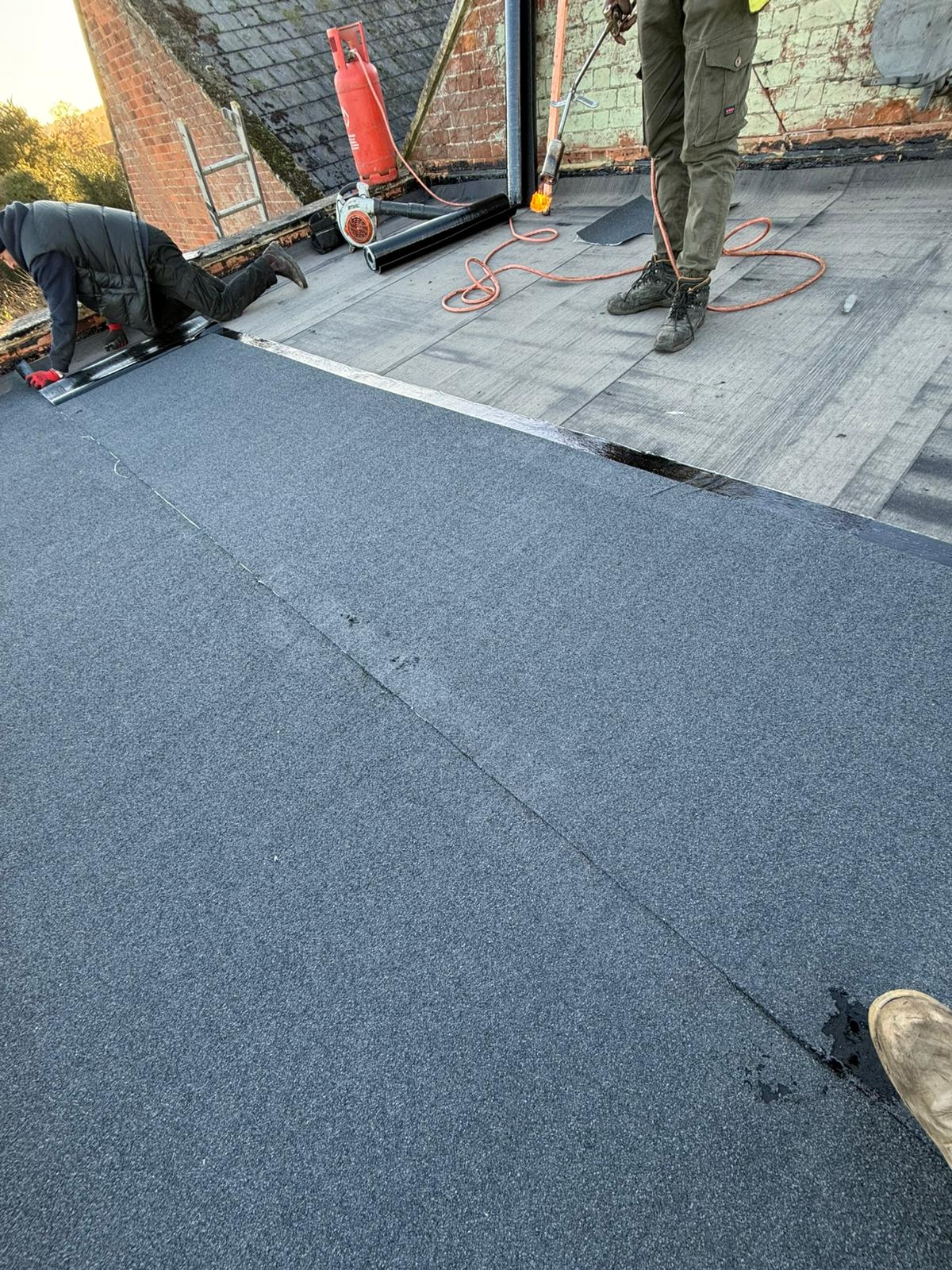 Large Felt Flat Roof Overlay — roofing work in Dorset