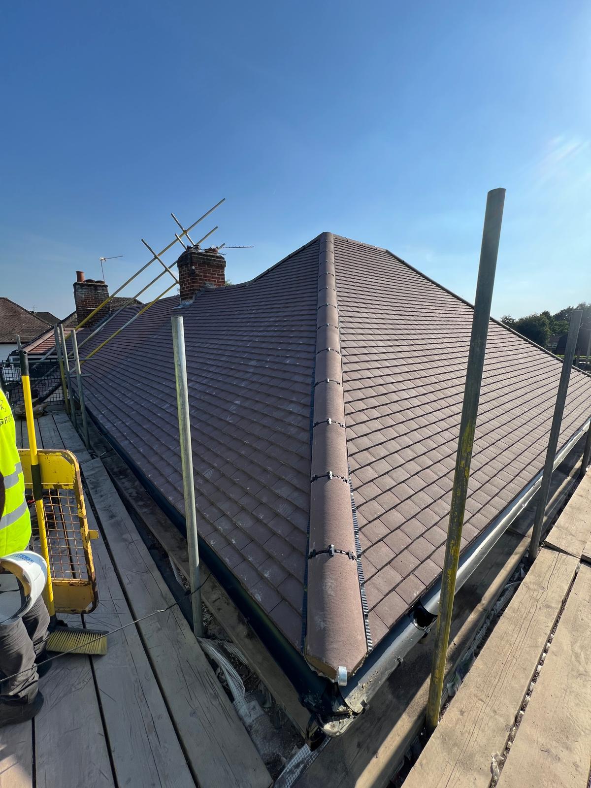 Plain Tile Hip Re-roof — roofing work in Dorset